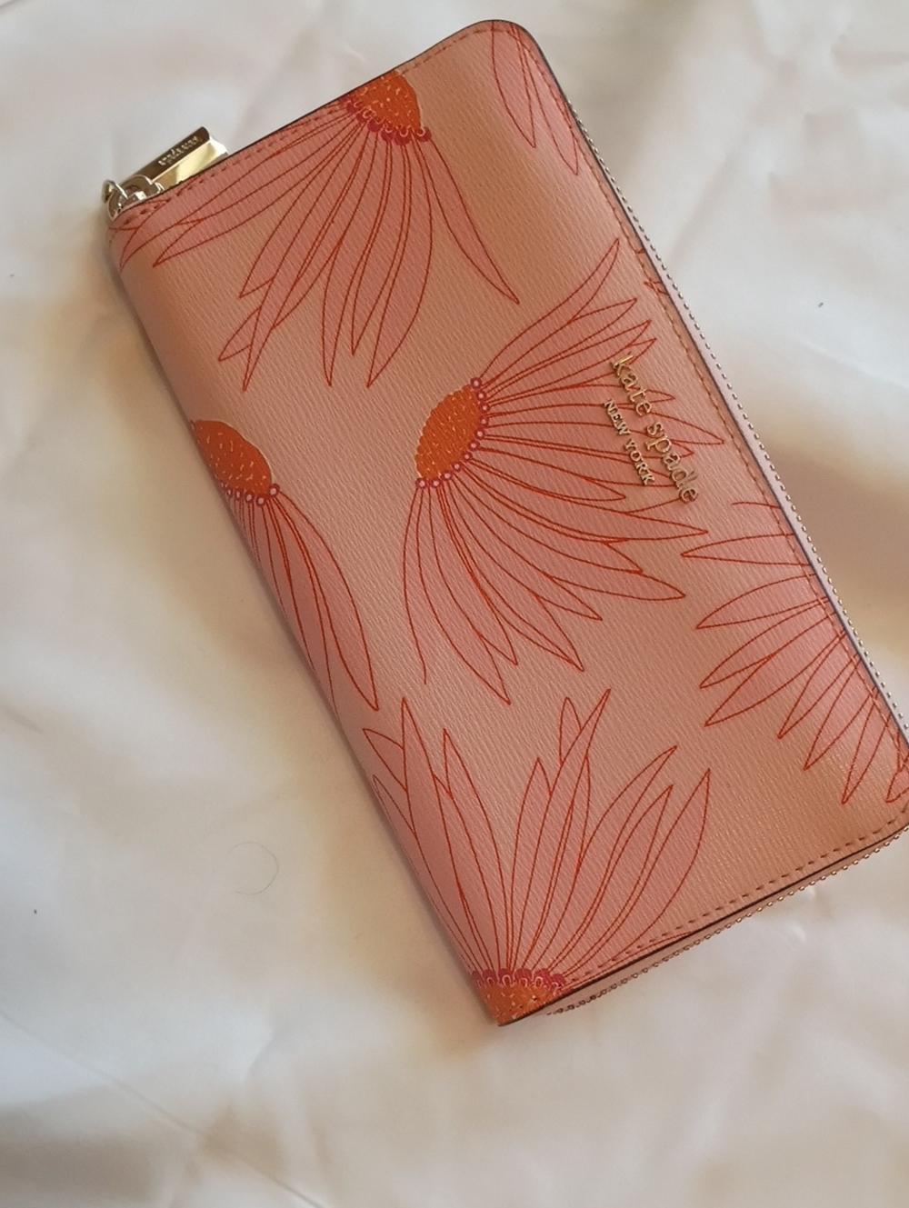 kate spade Pink & Orange Floral Zip Wallet Daisy 🌼